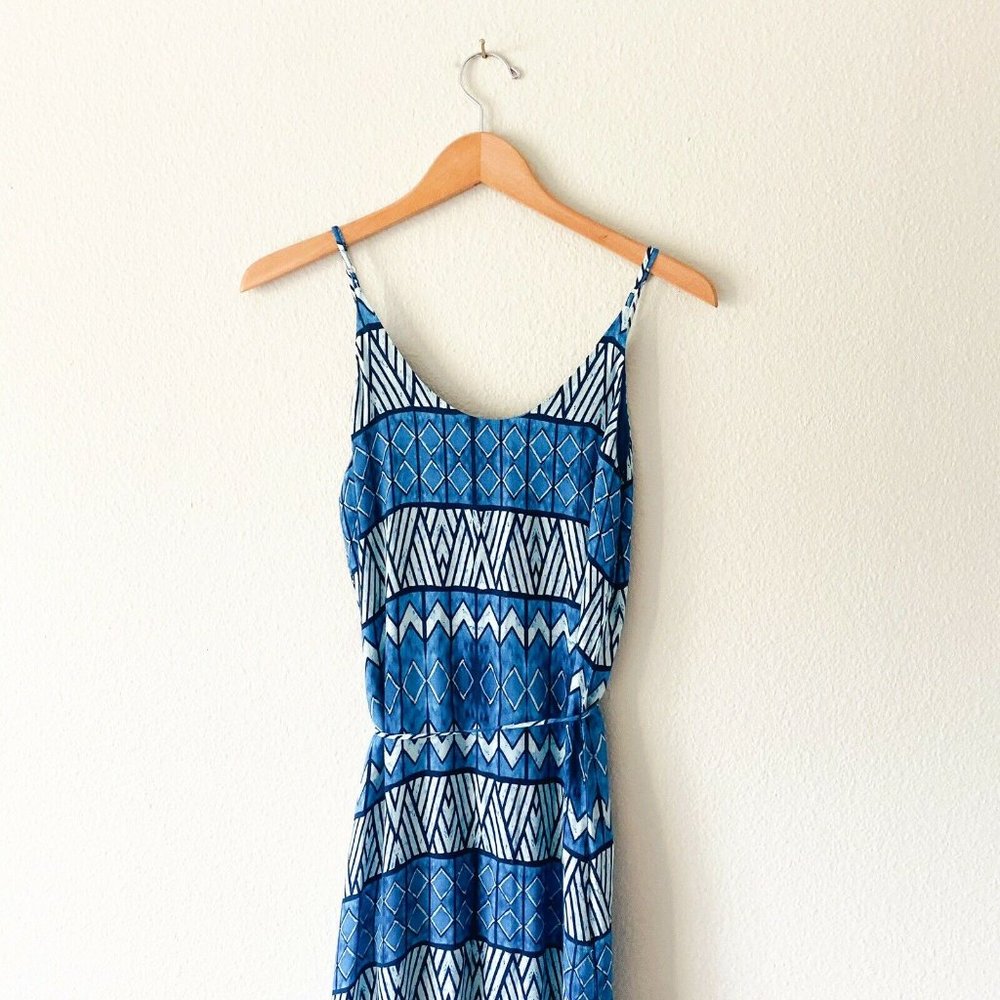 Rory Beca blue summer maxi side slit sleeveless - Picture 4 of 8